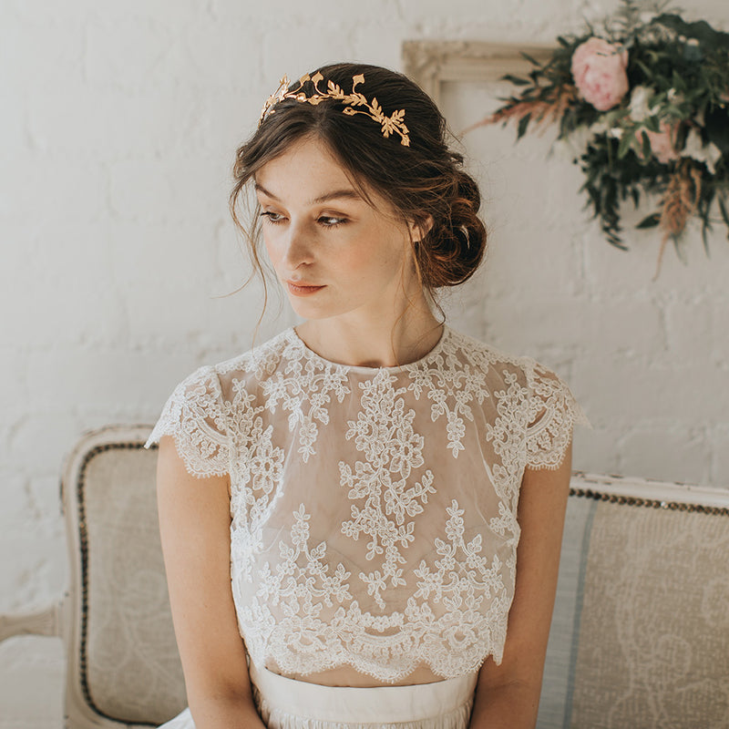 Vega gilded leaves headpiece - Liberty in Love