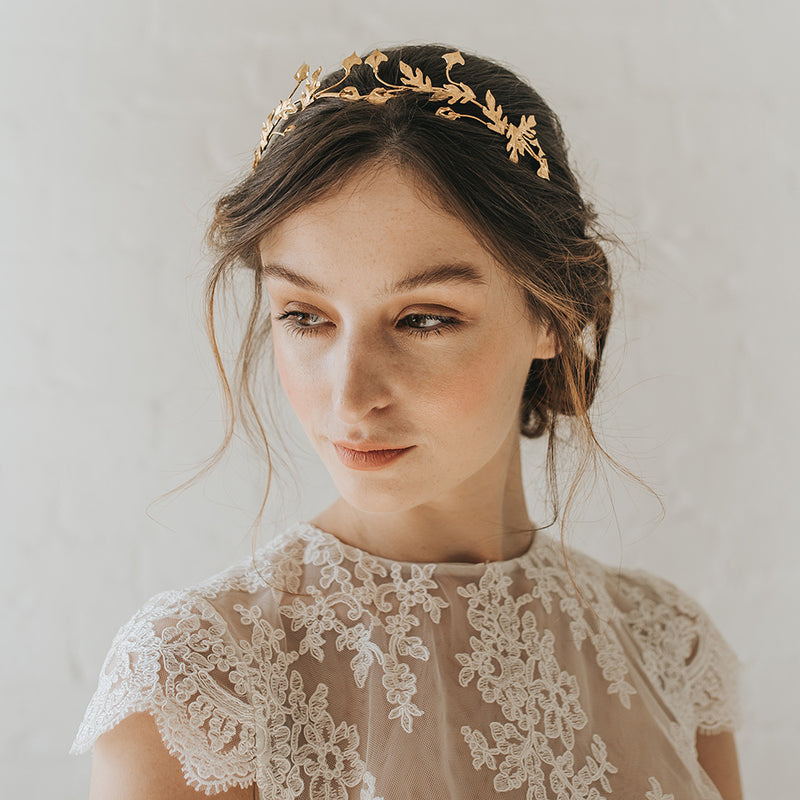 Vega gilded leaves headpiece - Liberty in Love