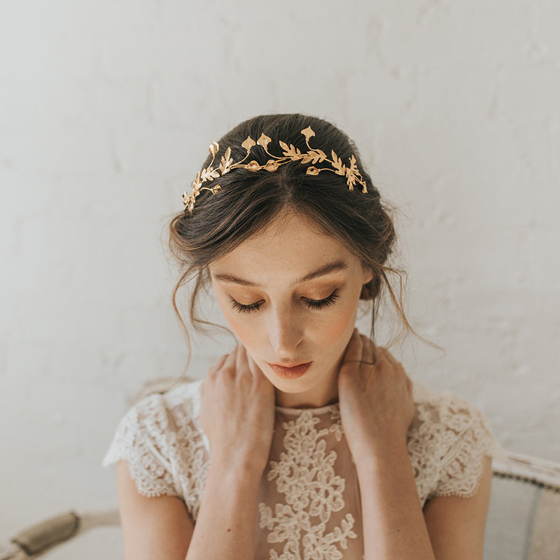 Vega gilded leaves headpiece - Liberty in Love