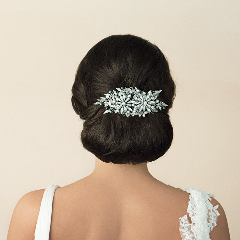Venetia crystal duo of blossoms hair comb - Liberty in Love