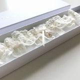 Vika pearl droplet vintage cream lace garter - Liberty in Love