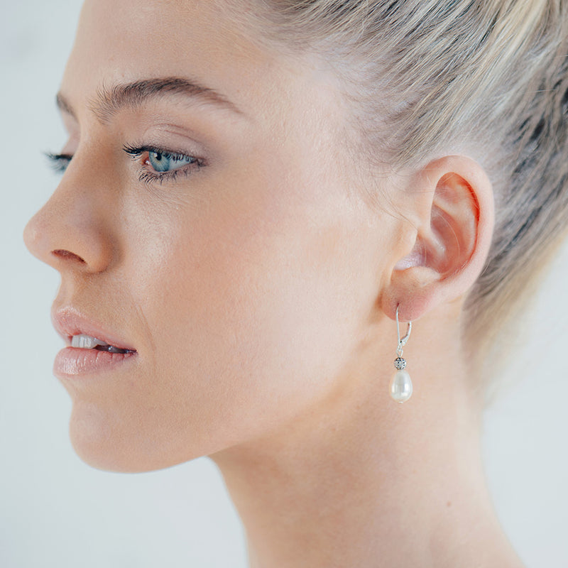 Angelica vintage inspired pearl drop lever back earrings - Liberty in Love