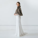 Silver brown faux fur cape - Liberty in Love