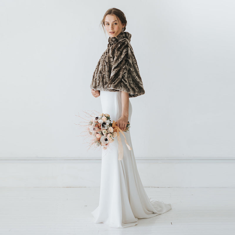 Silver brown faux fur cape - Liberty in Love