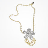 Vintage brow headpiece with Swarovski crystal and draping pearls - Liberty in Love