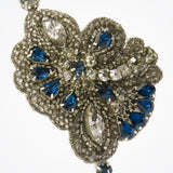 Vintage beaded hairband with blue crystals - Liberty in Love