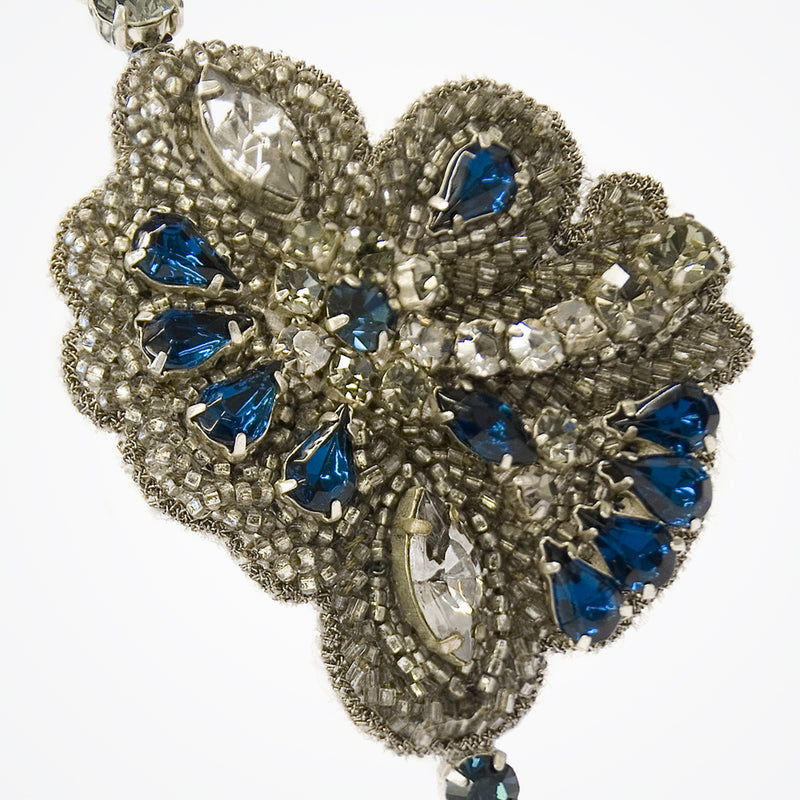 Vintage beaded hairband with blue crystals - Liberty in Love