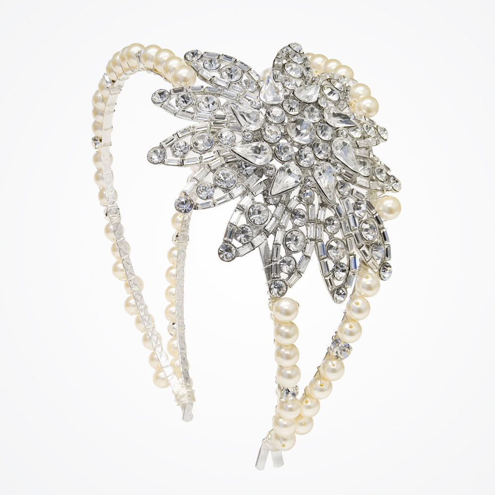 Vintage hollywood enchantment flower deco bridal headband