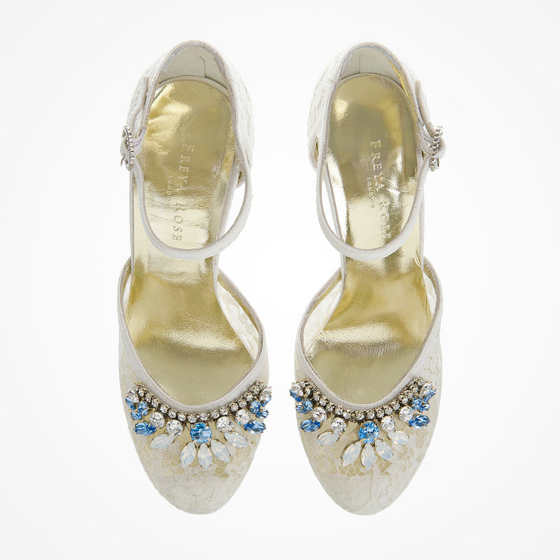 Violet vintage-inspired Swarovski crystal lace and silk shoes - Liberty in Love