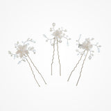 Violet blossoms and sprigs hair pins - Liberty in Love