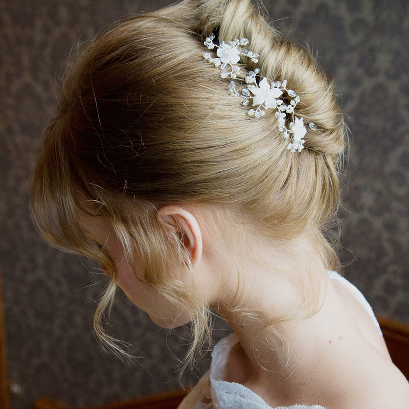 Violet blossoms and sprigs hair pins - Liberty in Love
