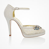 Violet vintage-inspired Swarovski crystal lace and silk shoes - Liberty in Love