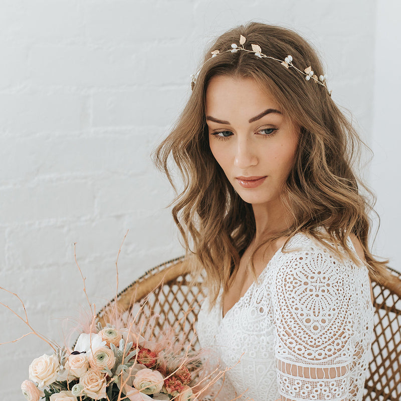 Vittoria leaves and pearls hair vine - Liberty in Love