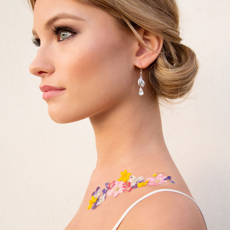 Wallflower gold leaves crystal drop earrings - Liberty in Love