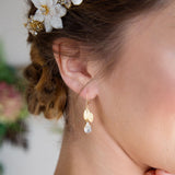 Wallflower gold leaves crystal drop earrings - Liberty in Love