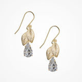 Wallflower gold leaves crystal drop earrings - Liberty in Love