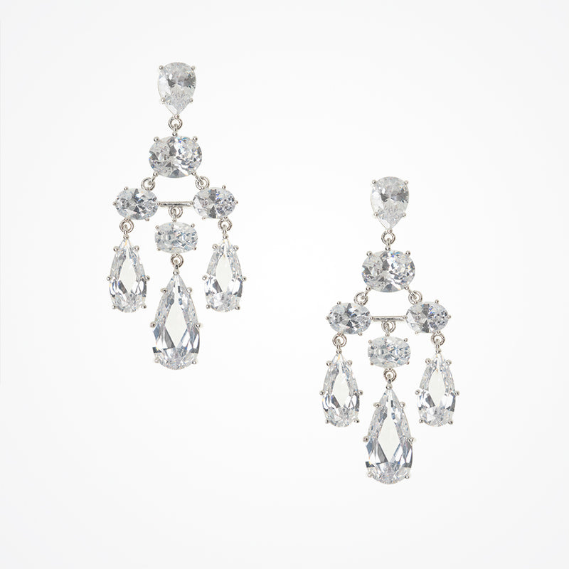 Waterfall chandelier bridal statement earrings - Liberty in Love