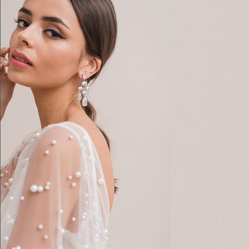 Waterfall chandelier bridal statement earrings - Liberty in Love