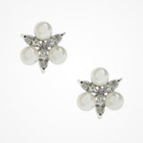 Waterlily pearl bridal stud earrings - Liberty in Love