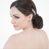 Symmetrical white pearl and crystal deco bow hair clip (HA327) - Liberty in Love