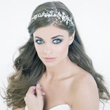 Jasmine crystal embellished flowers and leaves bridal headband - Liberty in Love