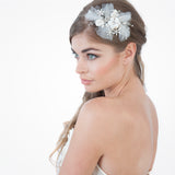 Matilda mother-of-pearl and tulle side headpiece - Liberty in Love