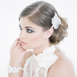 Tulle flower bridal hair comb in ivory (small) - Liberty in Love