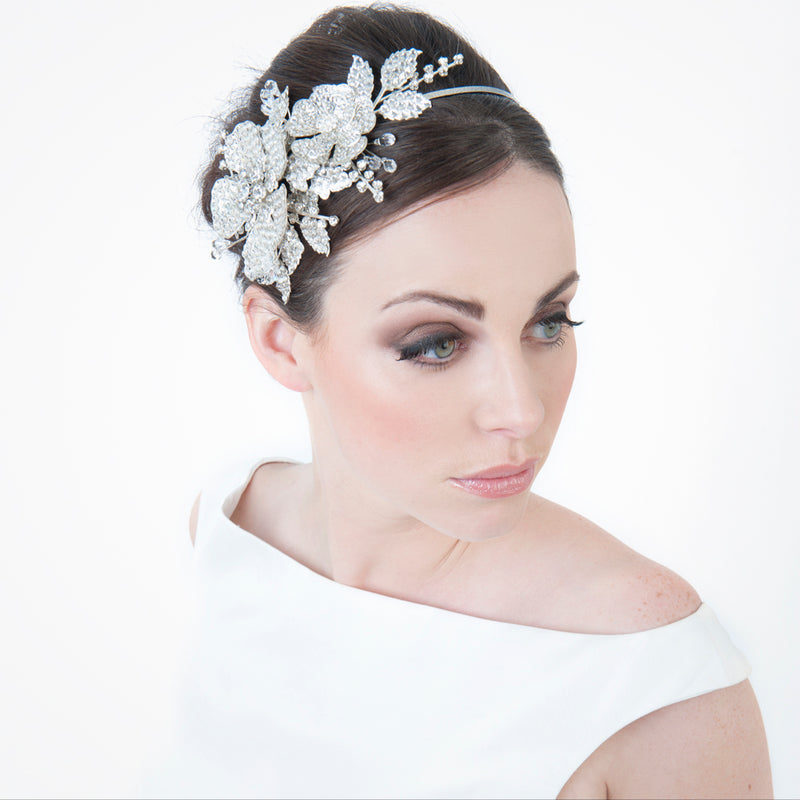 Devotion crystal rose bridal headpiece - Liberty in Love