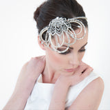 Crystal embellished deco fan bridal headdress - Liberty in Love