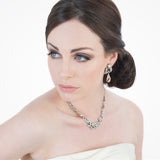 Art Deco symmetrical floral bow bridal necklace (NE9455) - Liberty in Love