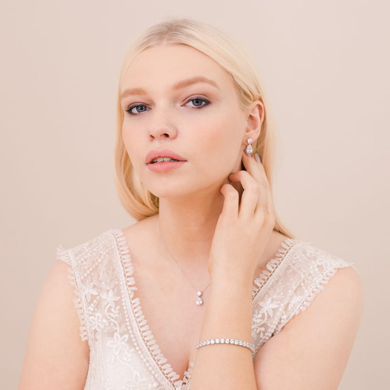 Imperial cubic zirconia teardrop earrings - Liberty in Love