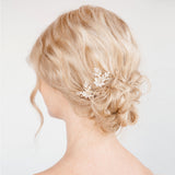 Whisper gold wired floral hair slides (set of 2) - Liberty in Love