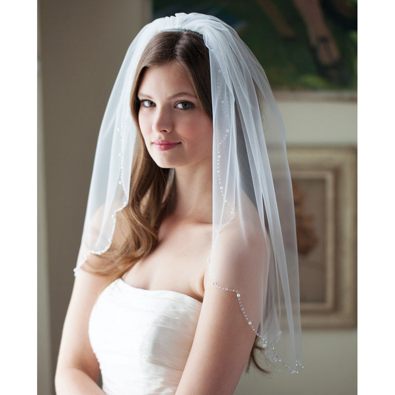 Ziva tulle veil with pearls and diamantes - Liberty in Love