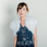 White feather bridal bolero plus (size 16-24) - Liberty in Love