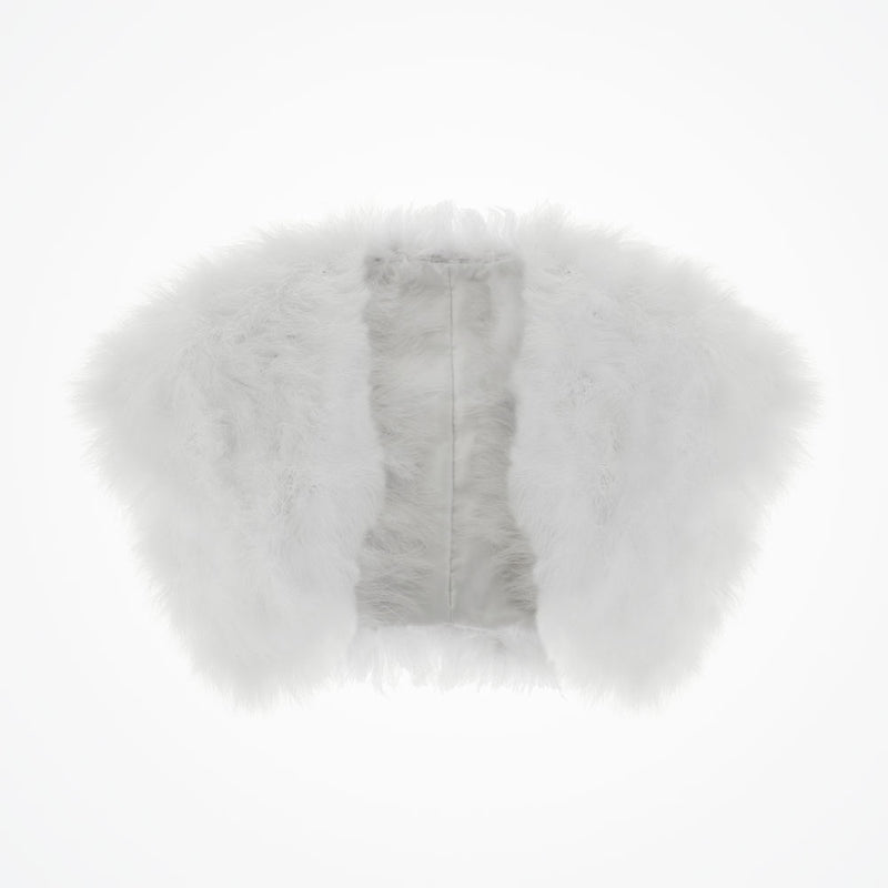 White feather bridal bolero plus (size 16-24) - Liberty in Love