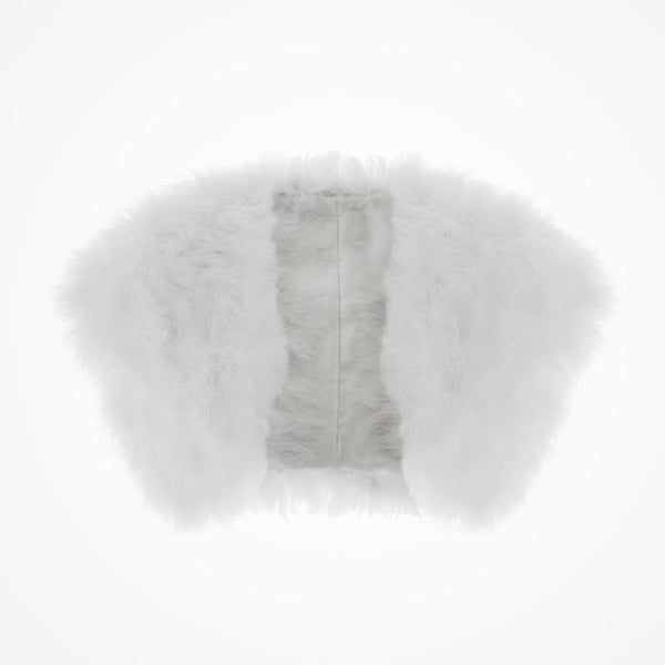 White feather bolero plus size White marabou bolero large
