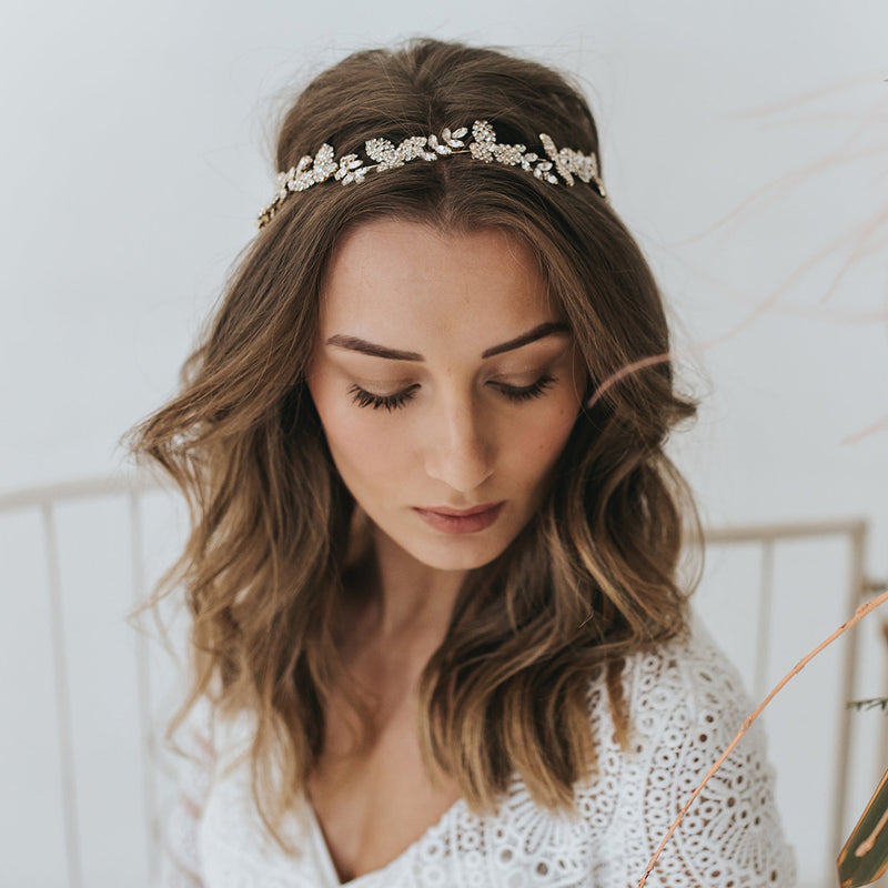Willow crystal embellished twigs and leaves headpiece - Liberty in Love