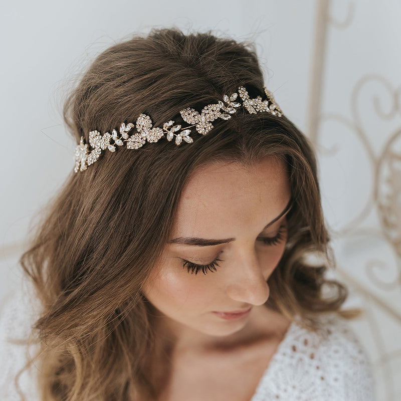 Willow crystal embellished twigs and leaves headpiece - Liberty in Love