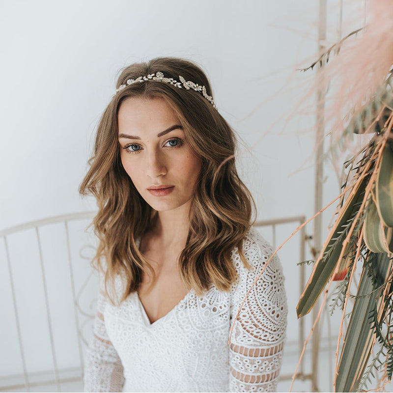 Willow crystal embellished twigs and leaves headpiece - Liberty in Love