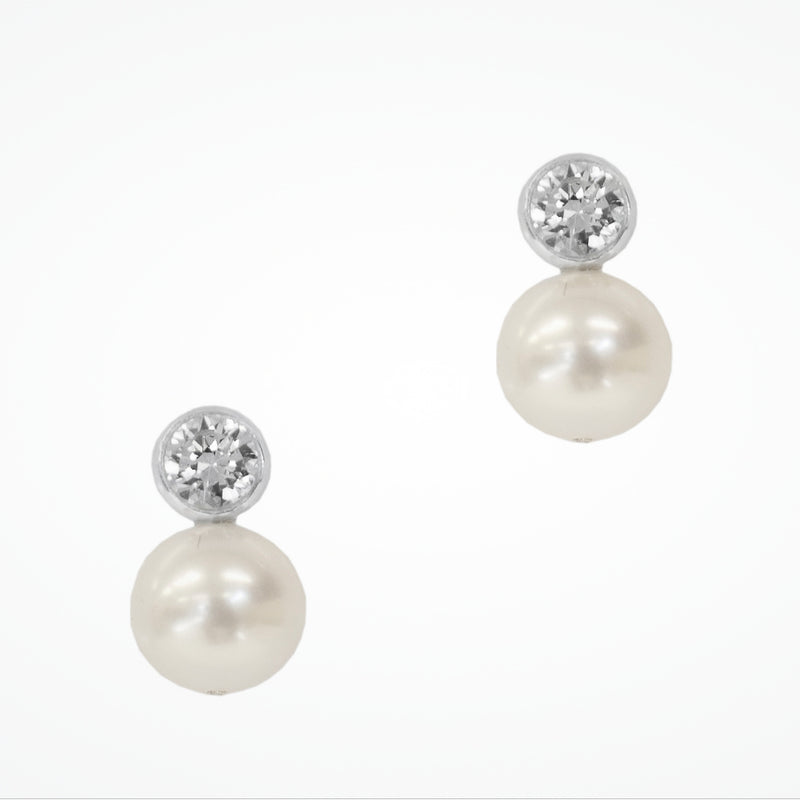 Wilma pearl and CZ earrings - Liberty in Love