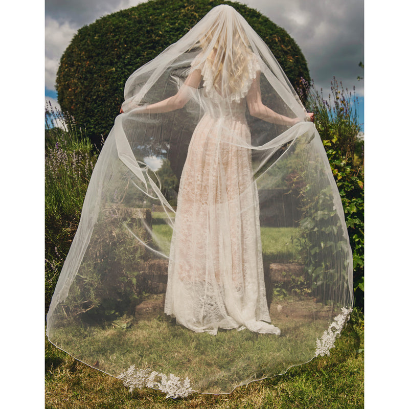 Winterberry lace edge tulle veil  - Liberty in Love