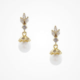 Zita CZ pearl drop earrings (gold) - Liberty in Love