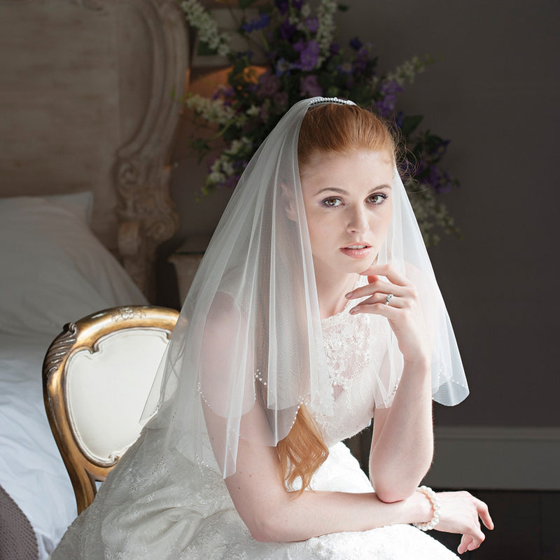 Ziva tulle veil with pearls and diamantes - Liberty in Love